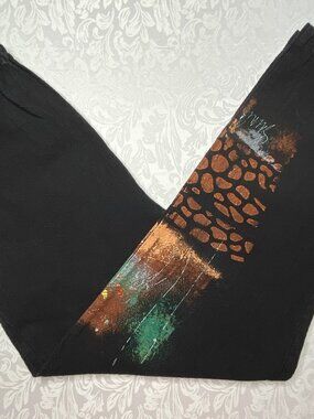 Black Pants Hand Painted Design